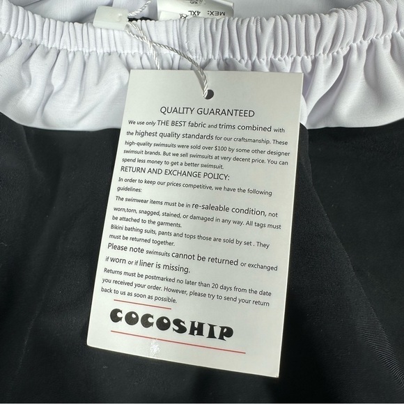 New NWT COCOSHIP Swimsuit Swim Dress 4XL 18 Lined Wireless Tummy Control Halter - Picture 10 of 15